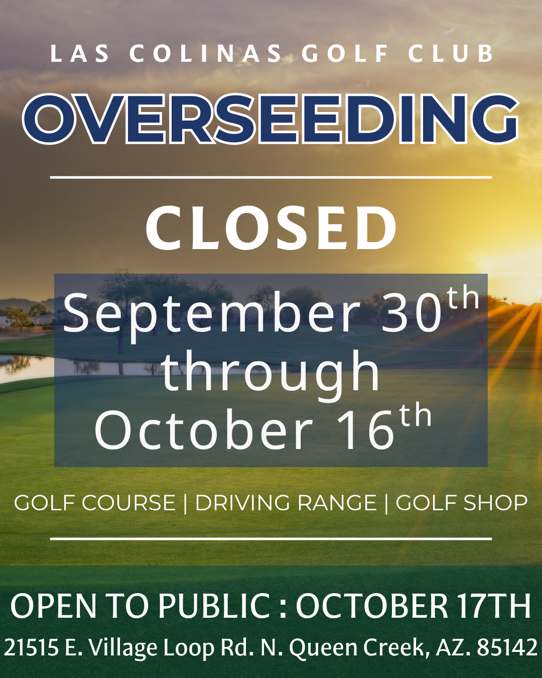 Overseeding Announcement